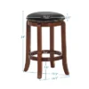 Costway 24'' Swivel Bar Stool Leather Padded Dining Kitchen Pub Bistro Chair Backless