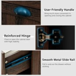 Costway L-Shaped Corner Computer Desk Writing Table Study Workstation Drawers BlackBrown -Costway GUEST 3bf992c3 396a 401d a73a 89096cf159bc