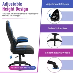 Costway High Back Gaming Chair Height Adjustable Swivel Computer Office Chair -Costway GUEST 3bfd5bda 1065 47d5 bca0 be495bafeb96