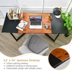 Costway 63'' Large Computer Desk Study Workstation Conference Table Home Office -Costway GUEST 3c01a4a9 39a6 470e b2c5 c68d7def7358