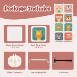 Costway 8-Cube Kids Wardrobe Baby Dresser Bedroom Armoire Clothes Hanging Closet With Doors -Costway GUEST 3c1b6924 5cec 47fe 976f 532b456486d3