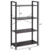 Costway 4-Tier Bookshelf Industrial Bookcase Diaplay Shelf Storage Rack Rustic BrownBlack -Costway GUEST 3c24505f 9a05 4bf9 8c0d 19d97c0de8c6