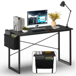 Costway Modern Computer Desk 47'' Study Writing Table W/ Storage Bag Coffee Black/Brown/Coffee -Costway GUEST 3c440d4b 65ed 45fd af32 4b2714ad9fcd