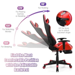 Costway Gaming Chair Massage Reclining Racing Office Computer Chair With Footrest Red -Costway GUEST 3c7bb896 8578 4273 823d 034ac04c8045