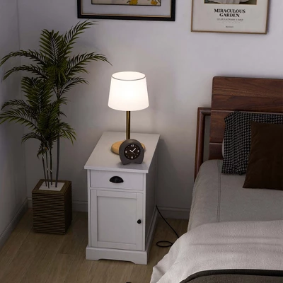 Costway Side End Table Nightstand With Charging Station Storage For Living Room Bedroom 10 Costway Side End Table Nightstand With Charging Station Storage For Living Room Bedroom - Image 8