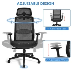 Costway Ergonomic High Back Mesh Office Chair Recliner Task Chair W/Hanger GreyBlack -Costway GUEST 3d0050f0 dbd7 4c24 b7d4 bb7e3676d8bd
