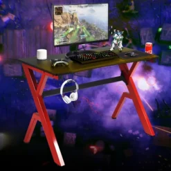 Costway Gaming Desk Computer Desk W/Controller Headphone Storage Mouse Pad & Cup Holder -Costway GUEST 3d29499a 7010 4a89 8276 543297effa19