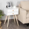 Costway Mid Century Modern 2 Drawers Nightstand In White Sofa Side Table End Table -Costway GUEST 3d56edbb 591e 4179 8292 a83ebffcd296