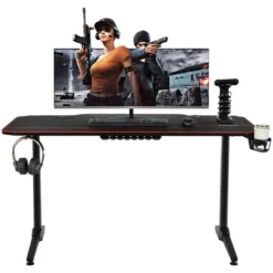 Costway 55'' Gaming Desk T-Shaped Computer Desk W/Full Desk Mouse Pad&Gaming Handle Rack -Costway GUEST 3dbc86cf b3bd 4a5b 9390 0848a3dc0e47