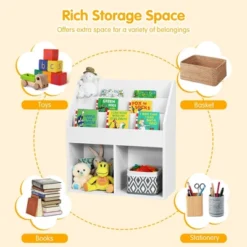 Costway Kids Wooden Bookshelf Bookcase Children Toy Storage Cabinet Organizer -Costway GUEST 3dbf3a60 44fd 4d6a a219 267a4d952943