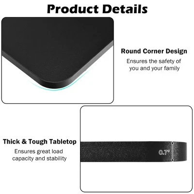 Costway 55'' One-Piece Universal Tabletop For Standard & Sit To Stand Desk Frame 9 Costway 55'' One-Piece Universal Tabletop For Standard & Sit To Stand Desk Frame - Image 7