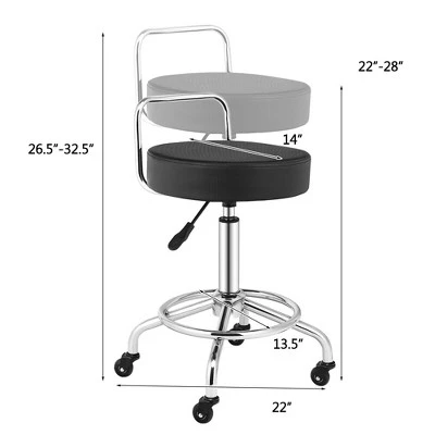 Costway Pneumatic Work Stool Rolling Swivel Task Chair Spa Office Salon W/Cushioned Seat 3 Costway Pneumatic Work Stool Rolling Swivel Task Chair Spa Office Salon W/Cushioned Seat