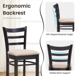 Costway Set Of 4 Bar Stools 31'' Kitchen Dining Chairs With Ergonomic Backrest & Footrest -Costway GUEST 3f48c165 56f5 4a8d 943b 0fbb3890a89d