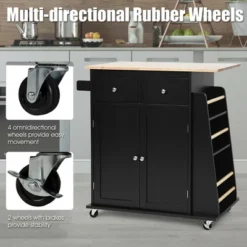 Costway Rolling Kitchen Island Utility Trolley Cabinet Storage Spice Towel Rack -Costway GUEST 3f60cd5c fdf8 4caf a58a a30f473b1945