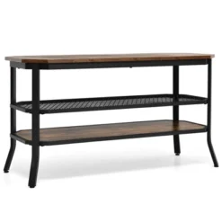 Costway 3-tier TV Stand Console Table Media Entertainment Center W/Mesh Storage Shelf -Costway GUEST 3f965b74 ba0f 4d4d 8c99 d36ba3ccef69