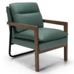 Costway Modern Accent Armchair Lounge Chair W/ Rubber Wood Legs & Steel Bracket -Costway GUEST 3f9c29cb c1e4 4588 9ddb 163c3e16bf96