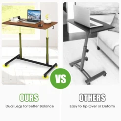 Costway Height Adjustable Computer Desk Sit Stand Rolling Notebook Table NaturalBrownBlack -Costway GUEST 3fce6802 6651 4e0e af37 b3b517c562fd