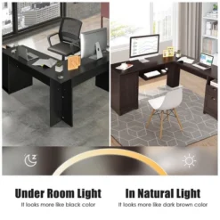 Costway L-Shaped Corner Computer Desk Writing Table Study Workstation W/ Drawers Storage Black 19 Costway L-Shaped Corner Computer Desk Writing Table Study Workstation W/ Drawers Storage Black -Costway GUEST 40126cf3 5313 4f20 afa2 7f2a50a4e16a
