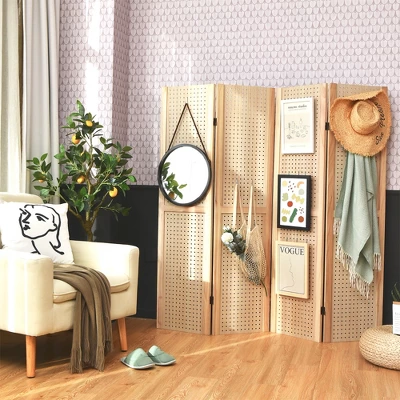 Costway 4-Panel Pegboard Display 5' Tall Folding Privacy Screen Craft Display 10 Costway 4-Panel Pegboard Display 5' Tall Folding Privacy Screen Craft Display - Image 8