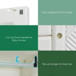 Costway Portable Closet Clothes Foldable Armoire Wardrobe Closet W/10 Cubes, Hanging Rods -Costway GUEST 406807ee 90d3 4232 99d3 48c23b53e377