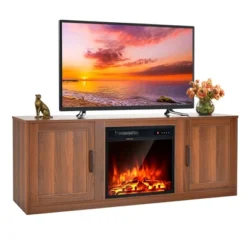 Costway 58'' Fireplace TV Stand Entertainment Console W/ 18'' Electric Fireplace -Costway GUEST 40c35935 95f5 4355 9aa8 adb842d6cafc