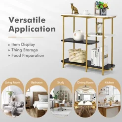 Costway 4 Tier Console Table Accent Buffet Storage Shelf Modern Steel Frame For Entrance -Costway GUEST 40d9f6e9 9945 451a 9c00 f232cd2ccf48