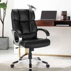 Costway Executive High Back Big & Tall Leather Adjustable Computer Desk Chair