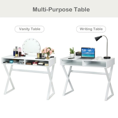 Costway Modern Computer Desk Writing Desk Makeup Vanity Table Storage 9 Costway Modern Computer Desk Writing Desk Makeup Vanity Table Storage - Image 7
