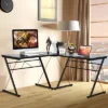 Costway 59'' L-Shaped Computer Table Study Workstation Home Office BrownBlack -Costway GUEST 41081ef7 fc52 475f b820 68ecc30cee96