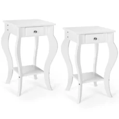Costway 2PCS End Table Accent Side Table Nightstand W/ Drawer & Bottom Shelf 25 Costway 2PCS End Table Accent Side Table Nightstand W/ Drawer & Bottom Shelf -Costway GUEST 414f206e 881d 4038 b2ec d5aa2878e36b