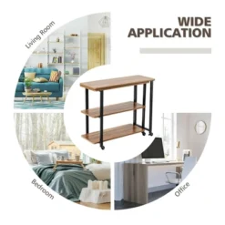 Costway Patented Sofa Side End Table 360° Rotating Bookcase W/Storage Shelves & Wheels Brown/Rustic Brown/Natural 19 Costway Patented Sofa Side End Table 360° Rotating Bookcase W/Storage Shelves & Wheels Brown/Rustic Brown/Natural -Costway GUEST 41582a58 9163 4b5c 8f44 a67d10490dc5