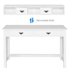 Costway Writing Desk Mission White Home Office Computer Desk 4 Drawer -Costway GUEST 41651541 b192 49ae 87f2 0ff68f22cdd5