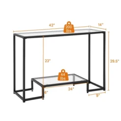 Costway Entryway Console Sofa Side Table W/Tempered Glass For Entrance Living Room -Costway GUEST 417c4851 251c 4cea b5fd 9690ef218c56