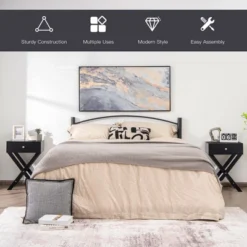 Costway Side Nightstand With Drawer X Shaped Structure Accent Sofa End Table WhiteBlack 16 Costway Side Nightstand With Drawer X Shaped Structure Accent Sofa End Table WhiteBlack -Costway GUEST 41a3abcf f44a 4012 9bdd a4a9738bbbd5