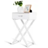 Costway 2 PCS Nightstand X-Shape Drawer Accent Side End Table Modern Home Furniture White -Costway GUEST 42f8c26c 4f83 4a9e b29a e3a101652aa9