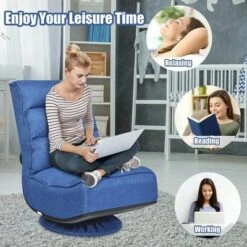 Costway Gaming Chair Fabric 5-Position Folding Lazy Sofa 360 Degree Swivel Grey BlackCoffee -Costway GUEST 4355c904 a56a 4a02 abd2 585c3cef8873