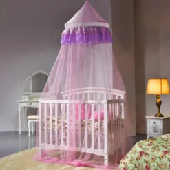 Costway Elegant Lace Bed Mosquito Netting Mesh Canopy Princess Round Dome Bedding Net -Costway GUEST 435aca12 5af4 4aee be56 068d6e544723
