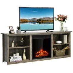 Costway 70'' 2-Tier TV Fireplace Stand W/22.5'' Electric Fireplace Up To 75'' 25 Costway 70'' 2-Tier TV Fireplace Stand W/22.5'' Electric Fireplace Up To 75'' -Costway GUEST 4397a02d 6c52 4c3a 835a cd36bd3620d5