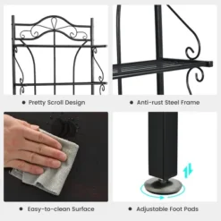 Costway 5-Tier Metal Kitchen Bakers Rack Microwave Storage Rack Oven Stand With Wine Organizer 14 Costway 5-Tier Metal Kitchen Bakers Rack Microwave Storage Rack Oven Stand With Wine Organizer -Costway GUEST 43bd73a8 ef85 4a87 8684 000c1e4425a9