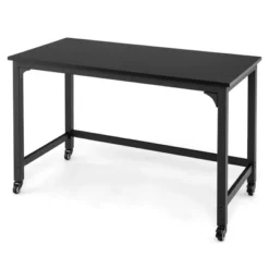 Costway Rolling Computer Desk Wood Top Metal Frame Laptop Table Study Workstation Black -Costway GUEST 43cfe94d d0ba 4156 96c7 e495c4a48348