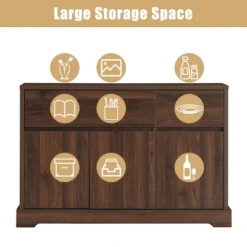 Costway Buffet Sideboard Console Table Server Cupboard Cabinet W/2 Storage Drawers -Costway GUEST 43f712fd 10e3 48de bb22 d8084b5a9977