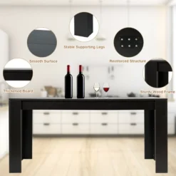 Costway 63'' Dining Table Rectangular Modern Kitchen Table For 6 People Home Furniture -Costway GUEST 43fed3ee ec03 49db b1a3 c27ed5b20c3c