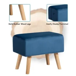 Costway Leisure Chair And Ottoman Thick Padded Velvet Tufted Sofa Set W/ Wood Legs PinkBlue Green -Costway GUEST 4422430b 7d6d 4971 ad5b 4f12cb5d5cb6
