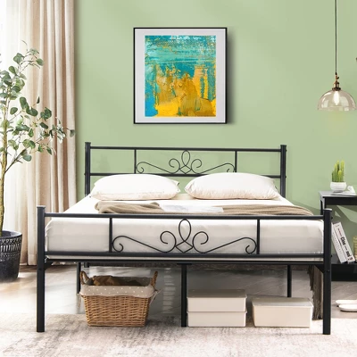 Costway Twin/Queen/Full Metal Platform Bed Frame With Headboard And Footboard No Box Spring Needed 4 Costway Twin/Queen/Full Metal Platform Bed Frame With Headboard And Footboard No Box Spring Needed - Image 2