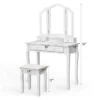 Costway Makeup Table Stool Set Tri Folding Mirror Vanity WhiteBlack -Costway GUEST 446f2351 1897 42a9 b66c fe46eebb5285