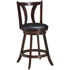 Costway Set Of 4 Swivel Bar Stool 24'' Counter Height Leather Padded Dining Kitchen Chair -Costway GUEST 449d08b1 4da8 4598 b0e4 fb394c02441e
