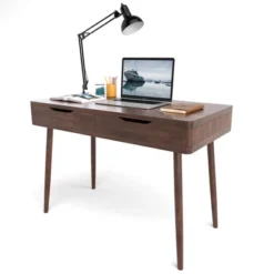 Costway Mid-Century Computer Desk Study Workstation Study Laptop Table 2 Drawers -Costway GUEST 44c78374 3bd2 4e9e 98e6 4f5ffb209559