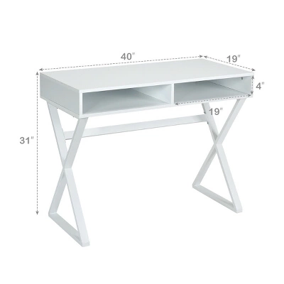 Costway Modern Computer Desk Writing Desk Makeup Vanity Table Storage 6 Costway Modern Computer Desk Writing Desk Makeup Vanity Table Storage - Image 4