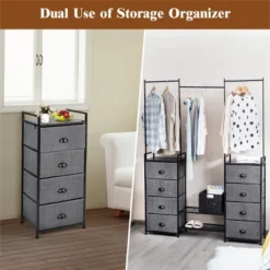 Costway 8 Drawer Fabric Dresser Hanger&Shoe Rack Multifunctional Storage Tower Metal -Costway GUEST 450fa24c 5217 42f5 ba55 90f331473a2f