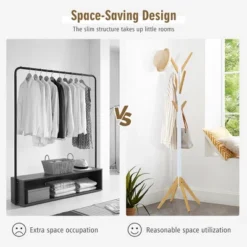 Costway Bamboo Coat Rack Stand Freestanding Hall Tree Hanger Organizer W/6 Hooks -Costway GUEST 453b7521 cf1a 4329 8842 7e4ed6eb9f70